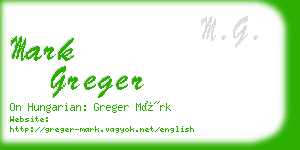 mark greger business card